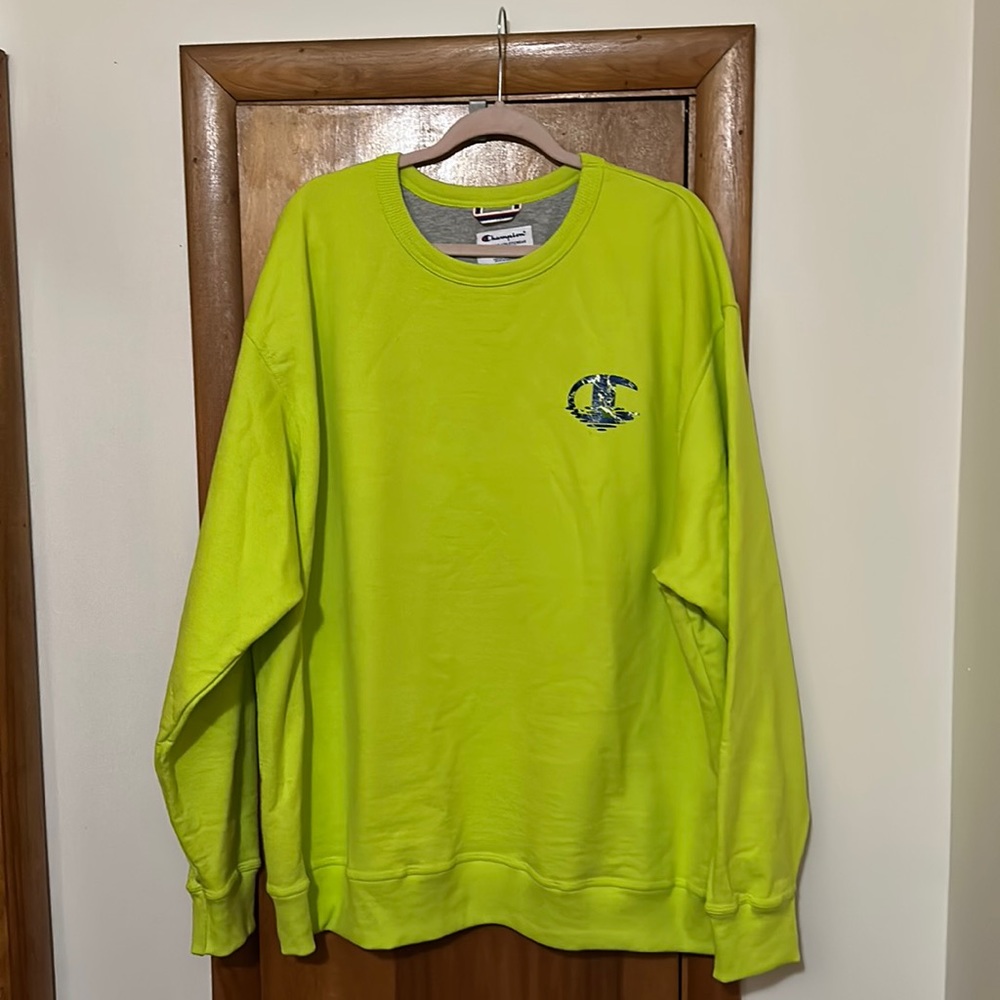 Champion lime green sweatshirt